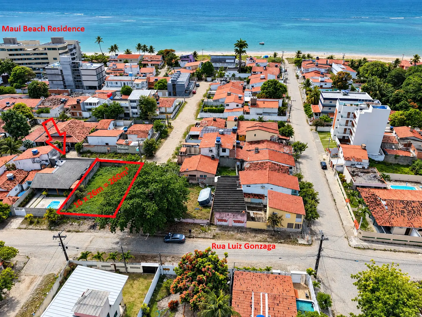 Vendo lote a 200m da praia na Rua Luiz Gonzaga